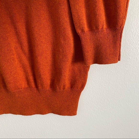 Alan Flusser Fine Cashmere Vneck Sweater Orange - Picture 2 of 8